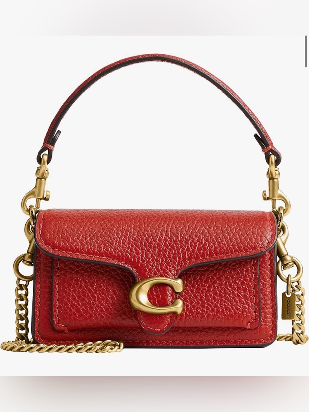 Coach Tabby Bag Charm in Poppy NWT